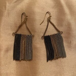 Black, Gold, and Silver Shimmery Earrings - Never Worn